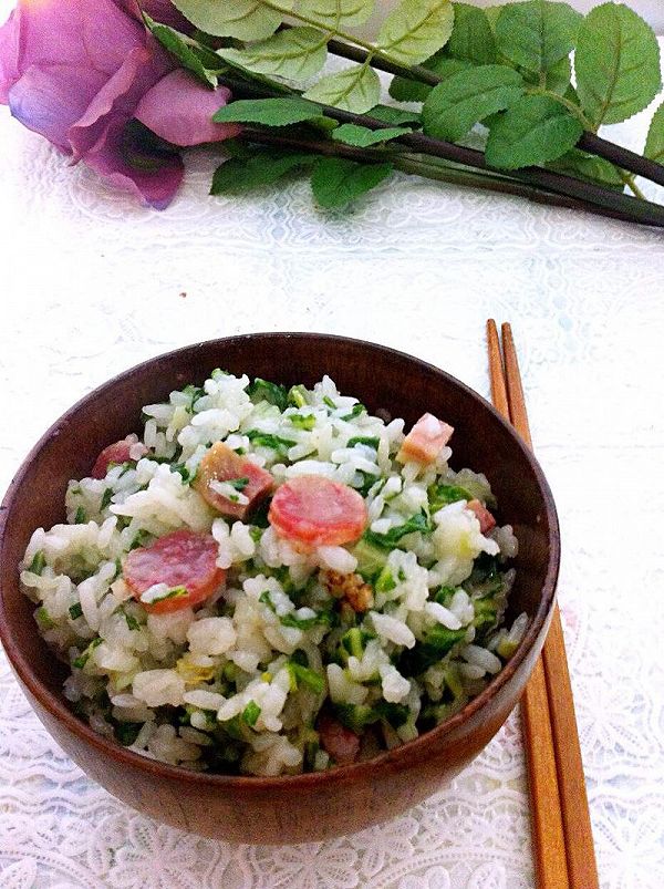 香肠咸肉香青菜饭