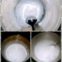 碗中加入椰粉冲开（买椰汁就更好了），牛奶加热倒入椰汁中，然后加入一勺糖。包上保鲜膜放入冰箱冷藏