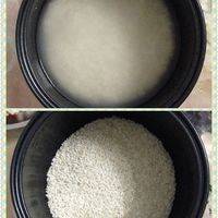 糯米+米 比例约4:1洗净加适量水放入电饭煲